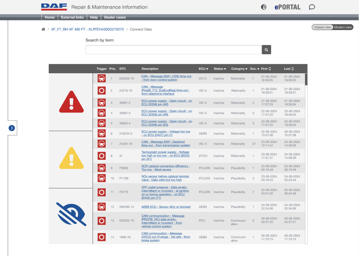 Startscherm met kalender die in en uitgeklapt kan worden.